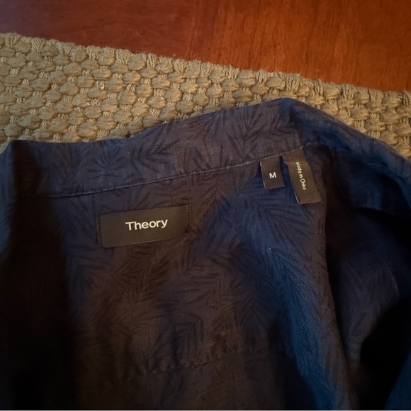 Theory Men's Dark Blue Patterned Shirt Jacket - Picture 4 of 4